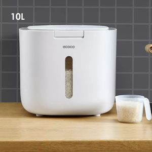 ECOCO 10L Large Rice Grain Food Kitchen Sealed & Moisture Resistant Storage Dispenser Container Bucket Box