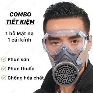 Mặt nạ phòng độc sơn 3M 3700 dùng chống bụi mịn nhà máy hầm mỏ