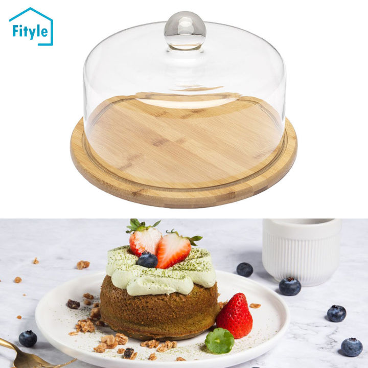 Fityle Glass Cover Serving Tray Cake Stand for Festive Party Food