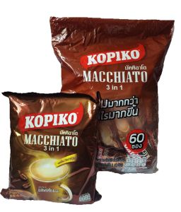 Kopiko Macchiato / โกปิโก้ มัคคิอาโต กาแฟ 3in1 ถุงใหญ่ 20/60 ซอง (400/1200  กรัม)