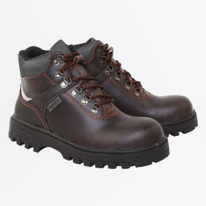 Raindoz Produk Sepatu Safety Kulit RLI 012 Coklat Ujung Sepatu Besi