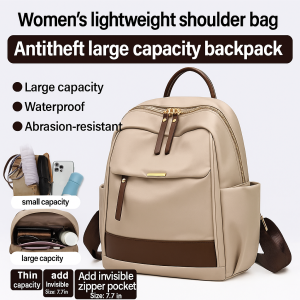 2025 New Womens Backpack All Year Round for Adults and Students  Lightweight  Anti-theft  Durable Nylon Casual Travel Bag