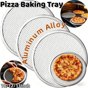 10/12/13 Inch Stainless Steel BakingPizza Pan Round Pizza Mesh Plate Non-stick Barbecue Mesh Plate