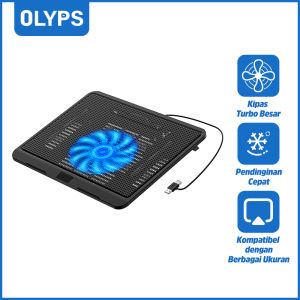 【OLYPS】Cooling Pad Laptop M19 Kipas Fan Pendingin Laptop Portable Cooler for 10-14 inci