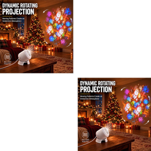 HLINKEY Dynamic Rotating Christmas Projector Lamp With 20 Patterns USB Plug And Play Adjustable Brightness Bedroom Wall Ceiling Decoration