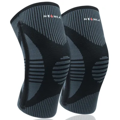 NEENCA ELITE Knee Brace with Size Stabilizer (2 Pack) Knee Brace for Women & Men Workout Sports Daily Knee Compression Sleeve for Maximum Knee Pain Support & Fast Recovery