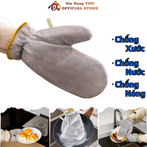 Găng Tay Rửa Chén Bát Sợi Thép Cách Nhiệt Chống Thấm Nước TDG Vệ Sinh Nhà Bếp Cọ Xoong Nồi Đa Năng Tiện Lợi