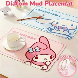 Sanrio Cartoon Diatom Mud Placemat Water Absorbent Non Slip Insulation Oil-Proof Coasters Drain Mat