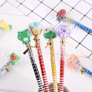 pencil LF-852✏️สุ่มแบบตามลาย ดินสอหัวยางลบ ดินสอไม้ ✔️พร้อมส่ง(สุ่มลายสุ่มสี)  ดินสอหัวการ์ตูน คริสต์มาส ดินสอHB  เครื่องเขียน