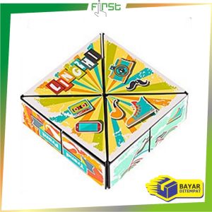 FH-M343 Mainan Edukasi Anak Rubik Geometri 3D Magnetic Motif Hand Flip Puzzle Toys / Magic Rubik