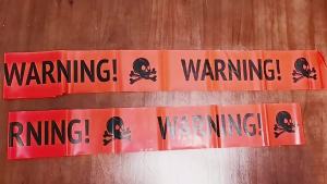 In-stock Halloween warning tape haunted house warning message tape horror atmosphere decoration tape WARNING Danger Warning