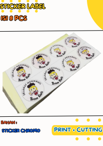 (1 LEMBAR ISI 8 PCS) STICKER LABEL/ STICKER CUTTING/LABEL MAKANAN