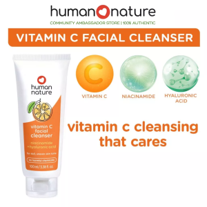 Human Nature Vitamin C Facial Cleanser 100ml | Niacinamide + Hyaluronic Acid for Dull Uneven Skin Tone