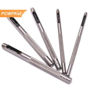 【PCWFKef】 5ชิ้นชุดเจาะรูหนังทรงกลมสายนาฬิกาเครื่องมือ DIY แบบกลวงพร้อมกล่อง