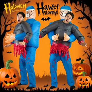 Inflatable Surgeon Carrying Man Costume Funny Halloween Blow Up Doctor Cosplay Suit Scary Party Fancy Dress for Adults2026