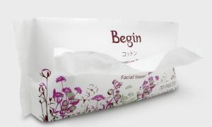 Begin Facial Towel ทิชชู่เช็ดหน้าทำจากคอตตอนพรีเมียม 100% จำนวน 70 แผ่น