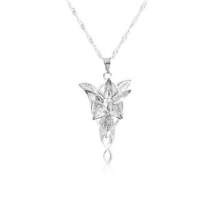 Movie Arwen Evenstar Necklace Elf Princess Arwen Twilight Star Crystal Pendant Necklaces for Women Choker Jewelry Gift