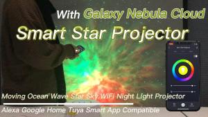 MOES WiFi Tuya Smart Star Projector Galaxy Laser Starry Sky Projector Waving Night Light Colorful APP Wireless Control Alexa