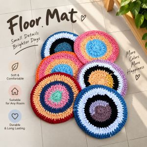 Traditional Floor Mat Round Shape Hand Make Old School Floor Mat Strong & Durable/Alas Kaki Bulat Tebal Serap Air