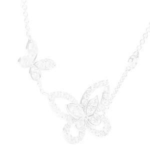AE Phantom Butterfly Series Necklace Platinum Plated Exquisitely Crafted High-Quality Duo Butterfly Necklace Elegant for Women ins Pendant chain