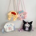 Sanrio My Melody kuromi Yulin dog Anime Kawaii Plush Bag Shoulder Bags Hand bag Messenger Handbags Backpackgirl Birthday Gifts. 