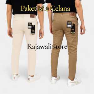 BELI 1 GRATIS 1 BGOLD Celana Chino Pria Slim Fit Full Length Warna Solid