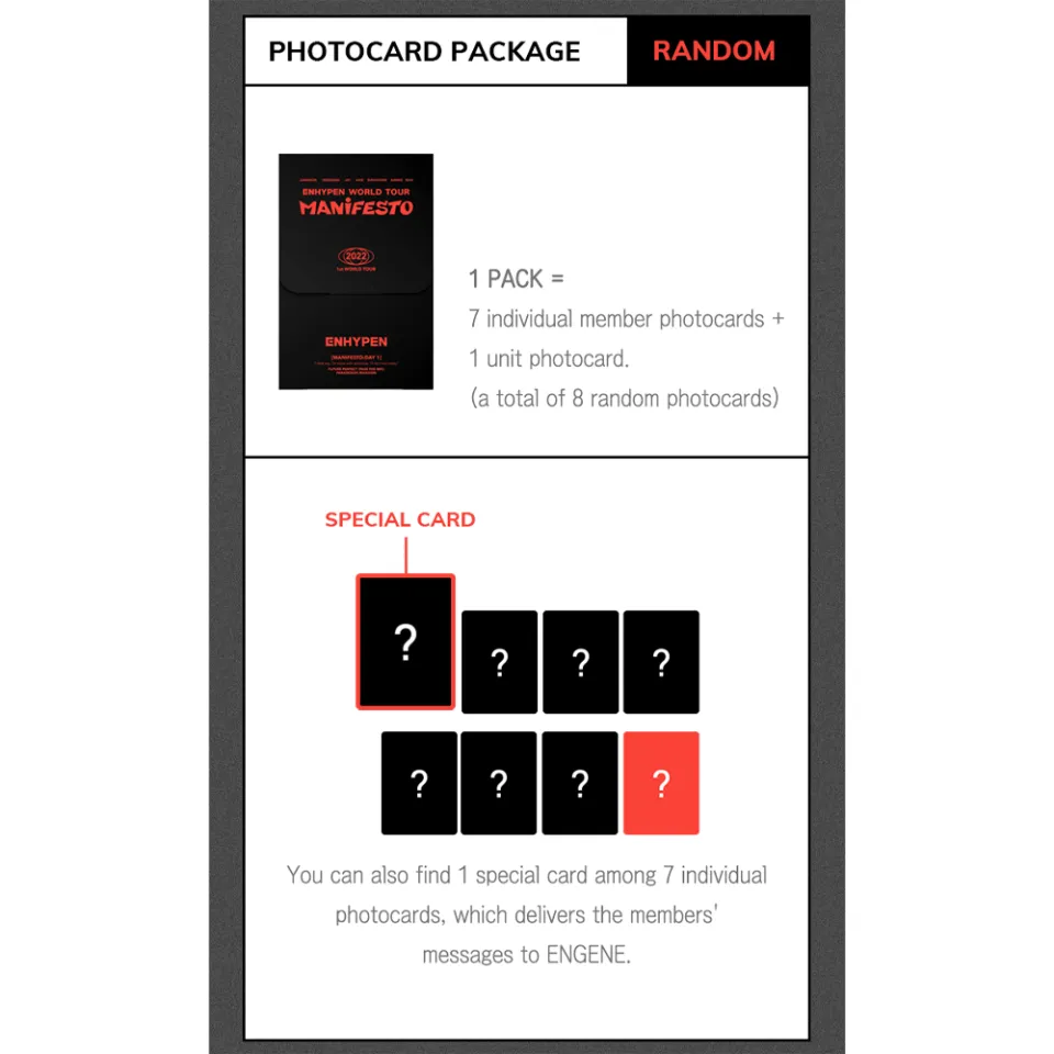 ENHYPEN - World Tour Manifesto Trading Card Kpop Merch Paper Card