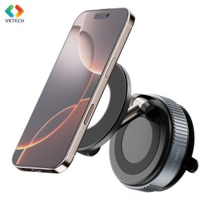 [Celectroni] Strong Magnetic Vacuum Suction Cup Car Phone Stand 360  Rotatable Folding Mobile Phone Stand Universal GPS Navigation Stand for Car Gym Mirror Shower