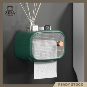 Toilet Paper Roll Tissue Box Holder Container Sanitary Multi Storage Drawer Washroom Wall Water Proof Rack No Drill