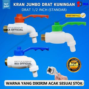 Kran Tembok Taman Cuci Tangan ABS Chrome Drat kuningan Keran Kamar Mandi PutarKRAN DRAT KUNINGAN BULAT 1/2 INCH -  PILIHAN WARNA | Keran Kran Air Taman PVC 1/2 Inch Drat Kuningan