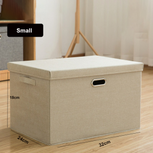 Large capacity storage box with lid foldable desktop organizer for toys clothes wardrobe household fabric sorting box household fabric sorting box wardrobe clothes quilts storage basket