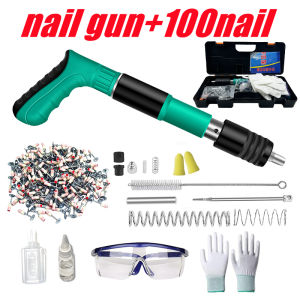 original Nail gun Manual Steel Nails Gun For Concrete Rivet Tool Steel Rivet Gun Nail Punch Gun Wall Ceiling Artifact Manual Steel Nail Guns Tufting Rivet Tool Concrete Wall[ Free 100 nails ]nail gun power tool