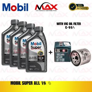 MOBIL SUPER ALL IN ONE PROTECT 5W30 GAS 4 LITERS (1L+1L+1L+1L) + C-901 VIC FULLY SYN 100% ORIGINAL