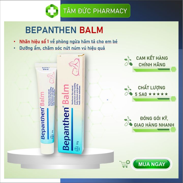 BEPANTHEN BALM - Kem bôi chống hăm cho bé, nứt núm vú cho mẹ [bebanthen / betathen / trapanthen] (Tuýp 30g)