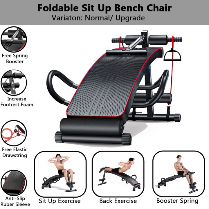 3H Fitness FOLDABLE Sit Up Bench Chair Six Packs Abdominal