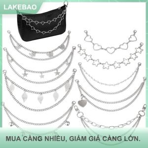 【LAKEBAO】 Nhiều Lớp Kim Loại Dây Đeo Chuỗi DIY Cá Tính Bướm Trái Tim Sao Mặt Dây Chuyền Vai Túi Chuỗi Dây Đeo