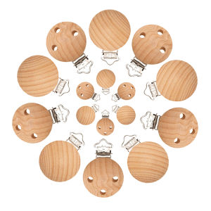 Mabochewing 20pcs 30mm 35mm Natural Beech Wood Clips for Baby Mobile Chewing Pacifier Chain2026