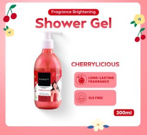 [PUMP] BODY WASH SCARLETT FRAGRANCE BRIGHTENING SHOWER GEL 300 ML / SABUN BADAN CAIR MELEMBAPKAN KULIT