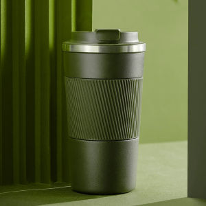 แก้วกาแฟแก้วกาแฟสแตนเลส 510mML พร้อมฝาปิดกันรั่ว Insulation Cup 500ml Stainless Steel Water Cup Portable Water Cup