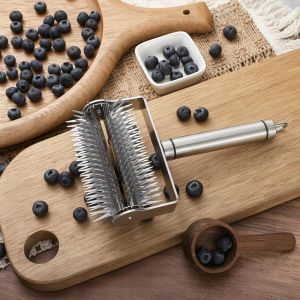 PWD0442 Effort-saving Pizza Roller Puncher Efficient Stainless Steel Berry Crusher Durable Rust-proof Biscuits  Puncher Pie