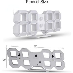 3D Digital Clock Smart Alarm Clock LED Kitchen Desktop Alarm Clock Temperature Clock Wall Decoration