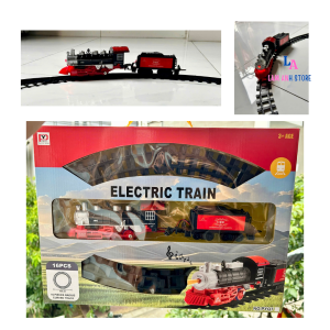 Đoàn tàu đồ chơi đường ray kiểu cổ điển có nhạc đồ chơi đoàn tàu giáng sinh phun sương quà tặng cho bé