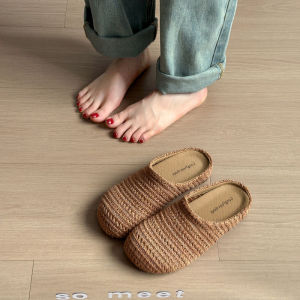 Free Shipping Baotou Floral Half-Slipper WomenS Outdoor Summer 2026 New Style Flat Slip-On Hollow Fashion Sandals For Women
