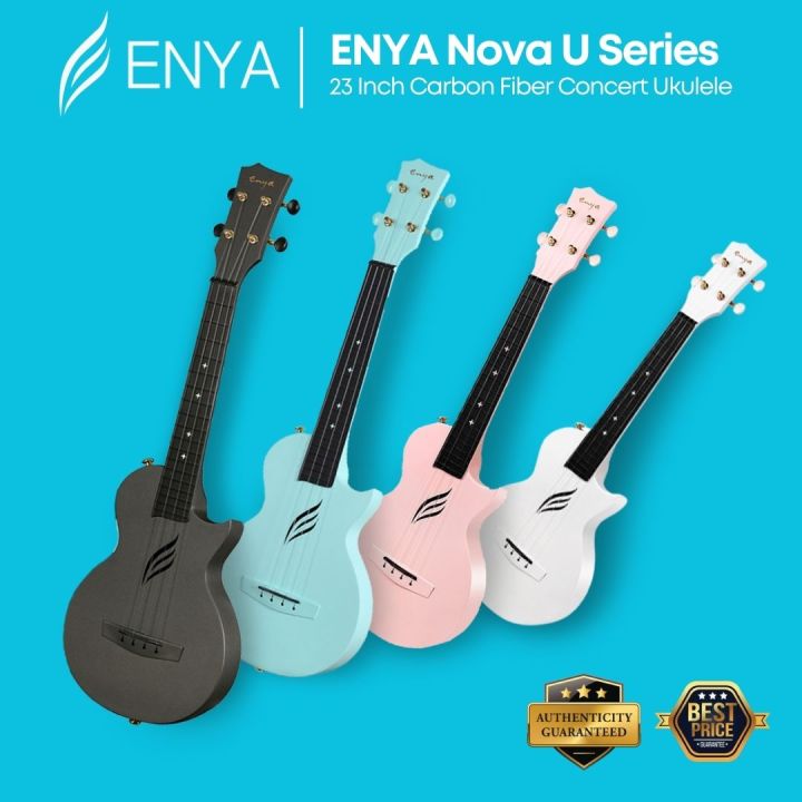 Enya Nova U Series 23 Inch Carbon Travel Concert Ukulele with Case (ENY