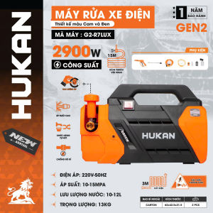 Máy Rửa Xe Điện HUKAN G2-R7LUX | Công Suất 2900W Áp Suất 10-15MPA Lưu Lượng 10-15L Bền Mạnh
