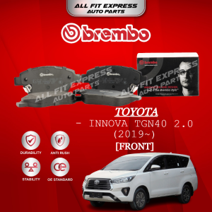 TOYOTA INNOVA TGN40 2.0 (2019~) FRONT (DEPAN) BREMBO BRAKE PAD 100% ORIGINAL AUTHENTIC PRODUCT (PRICE FOR 4 PCS)