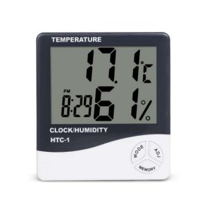 HTC-1 / HTC-2 Thermometer Hygrometer Humidity with Clock LCD Display for Home Indoor Incubator