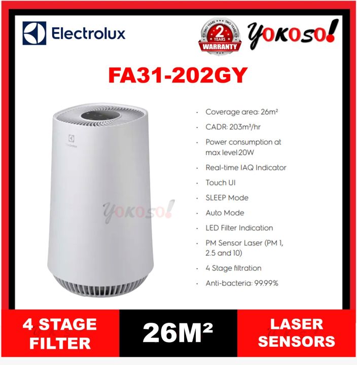 Electrolux Flow A3 Air Purifier FA31202GY with 4 stage filter for 26m²