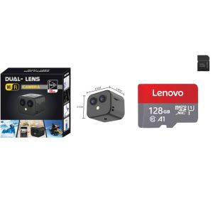 New 4K Mini Wireless Camera Dual Camera Night Vision WiFi Hidden Camera Aerial Camera Dash Cam Two-way Intercom Home Monitoring CCTV Wireless Connect Phone