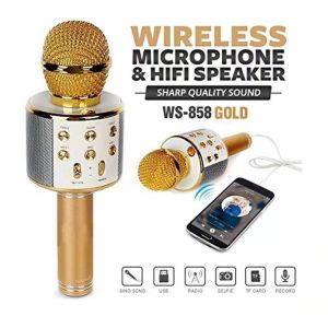MGall ORIGINAL WS858 Microphone Wireless Karaoke Bluetooth 5.1 Handheld Mic HIFI Speaker